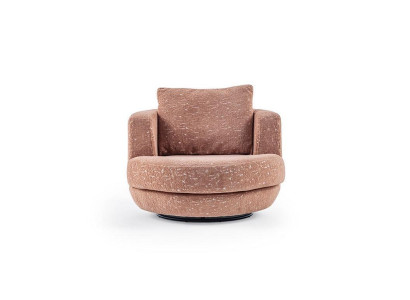 Single Seater Modern Armchair Orange Living room Decorative Designer Luxury Textile